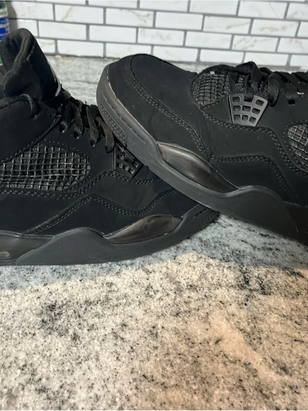 Nike Air Jordan 4 Retro Black Cat Triple Black Basketball Shoes Men's Size 8